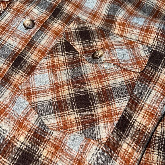 Amana Woolen Mill Workwear Shirt Mens Medium 80/20 Wool/Nylon 70s Vintage Plaid - Picture 3 of 12